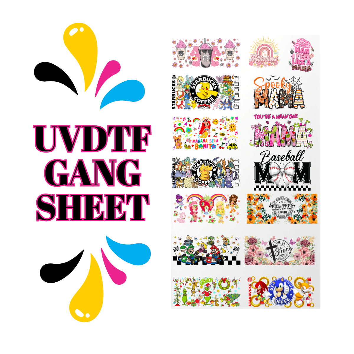 UV DTF TRANSFER UPLOAD GANG SHEET