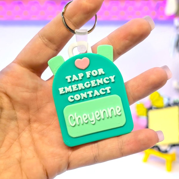 Emergency Contact Book Bag Tags