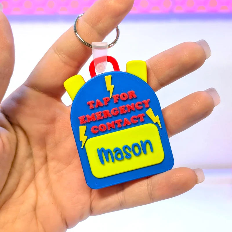 Emergency Contact Book Bag Tags
