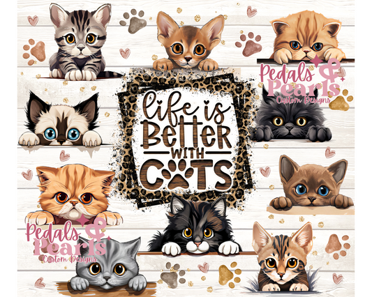 LIFE IS BETTER WITH CATS 20OZ TUMBLER WRAP