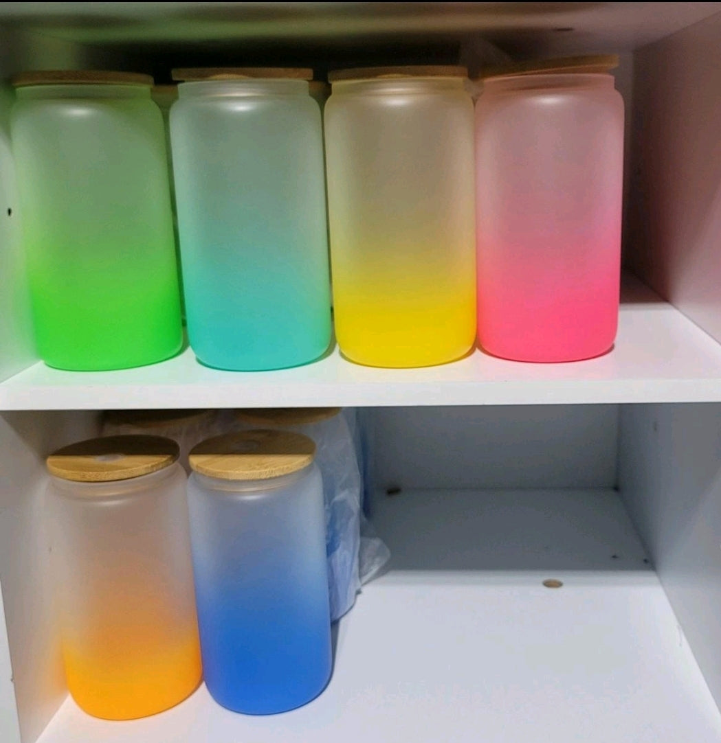 Glass Ombre Tumblers Set Of 6